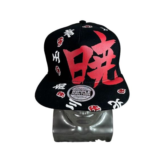 Naruto Shippuden Akatsuki Kanji Black Snapback Hat Unisex Adjustable - Picture 6 of 8